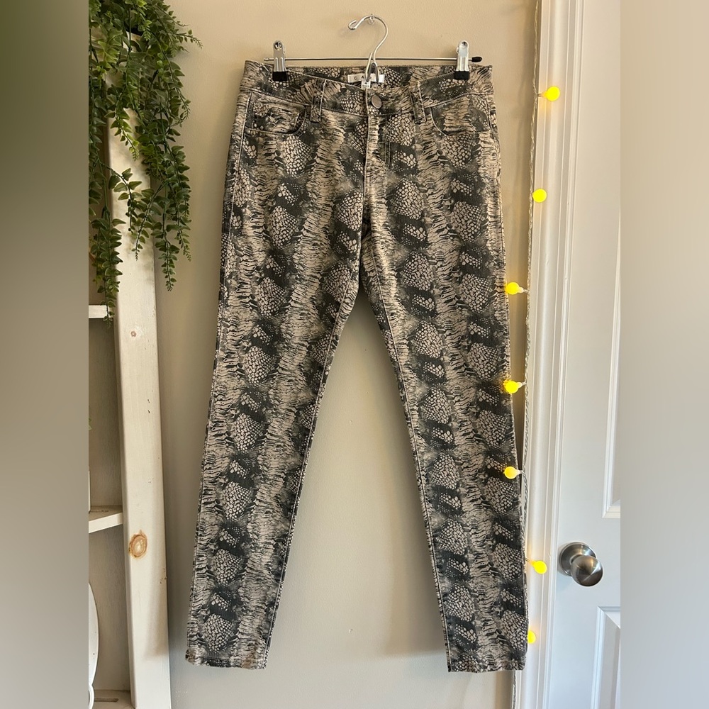 CAbi Snake Print Skinny Jeans
